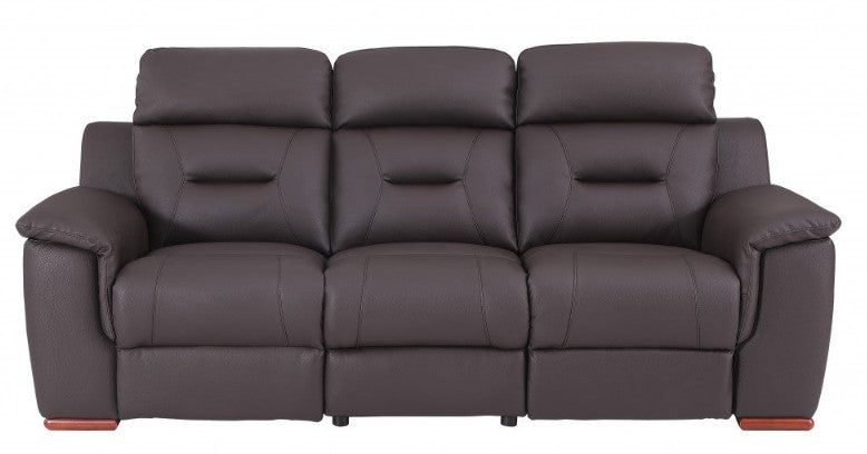 Homeroots 90" X 41" X 41" Modern Leather Reclining Sofa