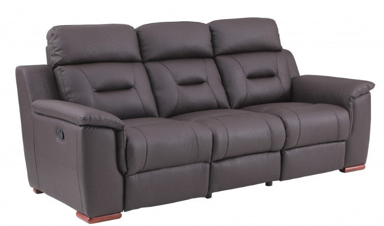 Homeroots 90" X 41" X 41" Modern Leather Reclining Sofa