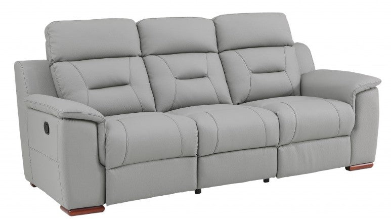 Homeroots 90" X 41" X 41" Modern Leather Reclining Sofa