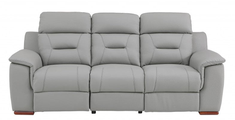 Homeroots 90" X 41" X 41" Modern Leather Reclining Sofa