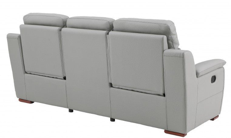 Homeroots 90" X 41" X 41" Modern Leather Reclining Sofa