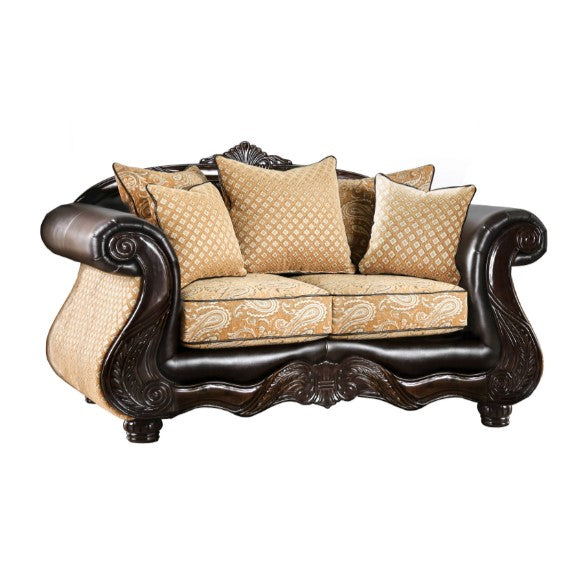 Furniture of America Byling Traditional Chenille Pillow Back Loveseat IDF-6423-LV