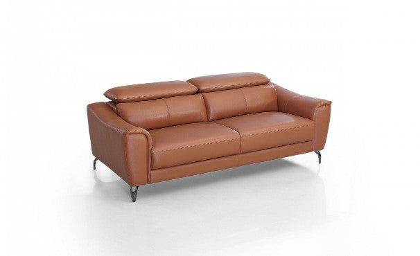 Homeroots Urban 80" Leather Adjustable Headrest Sofa