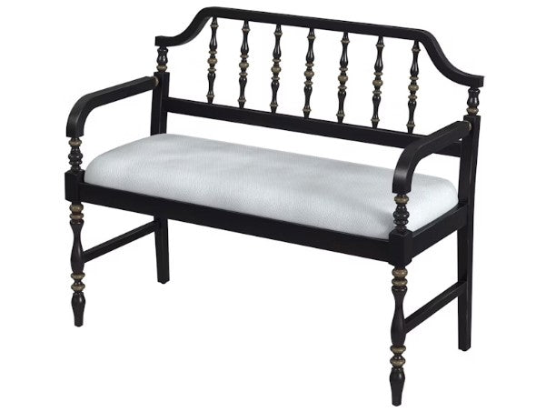 Butler Specialty Company Emilia Cafe Noir Upholstered 38"W Bench, Black 3811104