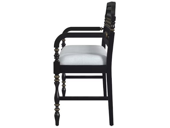 Butler Specialty Company Emilia Cafe Noir Upholstered 38"W Bench, Black 3811104