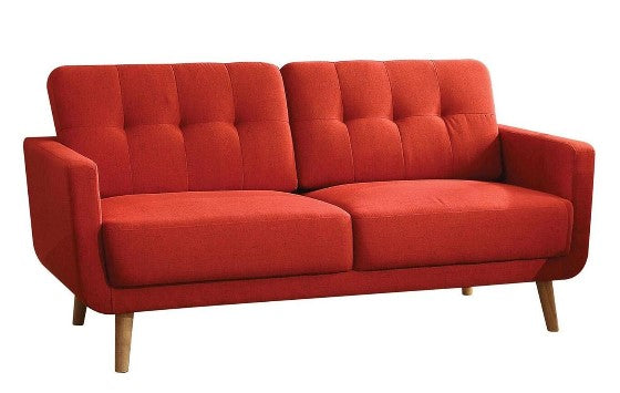 Homeroots 74" X 31" X 35" Red Linen Sofa 285661