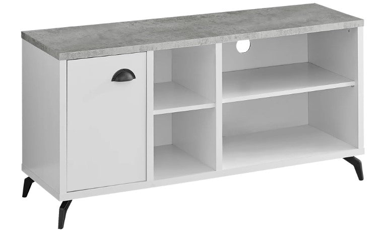 Monarch Specialties Tv Stand, 48 Inch, Console, Media Entertainment Center, Storage Cabinet, Grey Metal, Contemporary, Modern