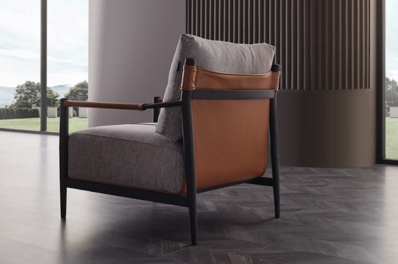 Enza Home Linz Armchair - Metal - 2118 - K2 - 22406 Grey - KL:40109 Tobacco - AR:217 1454073