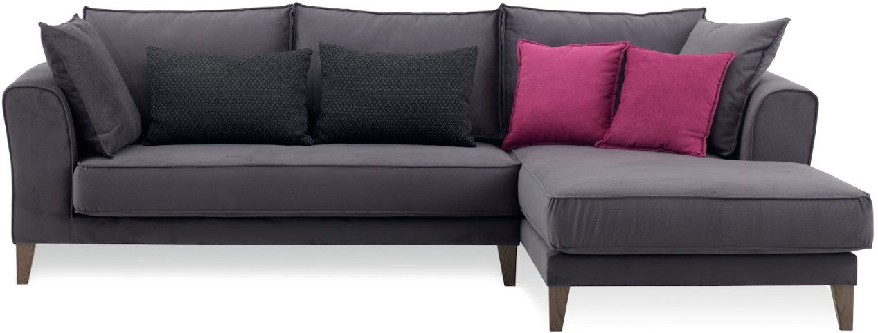 Enza Home Merlin Corner Sofa - Left Hand Facing - 2015 - K1 - 10405 Dark Grey - AR:301 1431756