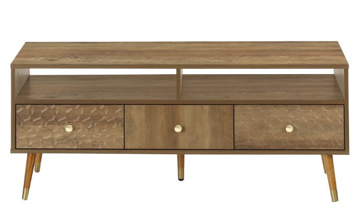 Monarch Specialties Tv Stand, 48 Inch, Media Entertainment Center, Storage Cabinet, Walnut Laminate, Wood Legs, Mid Century I 2835