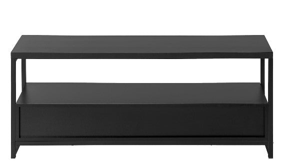 Monarch Specialties Tv Stand, 48 Inch, Media Entertainment Center, Storage Drawers, Black Metal, Contemporary, Modern