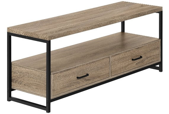 Monarch Specialties Tv Stand, 48 Inch, Media Entertainment Center, Storage Drawers, Black Metal, Contemporary, Modern