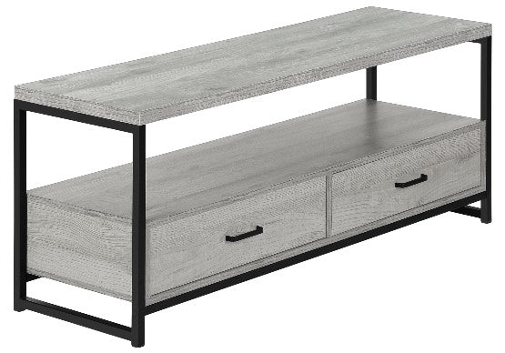 Monarch Specialties Tv Stand, 48 Inch, Media Entertainment Center, Storage Drawers, Black Metal, Contemporary, Modern