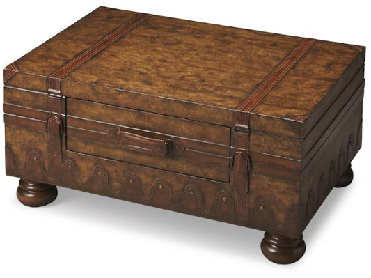 Butler Specialty Company Vasco Old World Map Trunk Table, Light Brown 576070