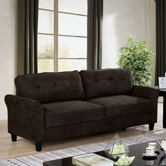 Furniture of America Glenridge Upholstered Sofa in Brown IDF-6213-SF