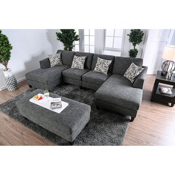 Furniture of America Lisa Transitional Sectional with Ottoman IDF-6363-SEC