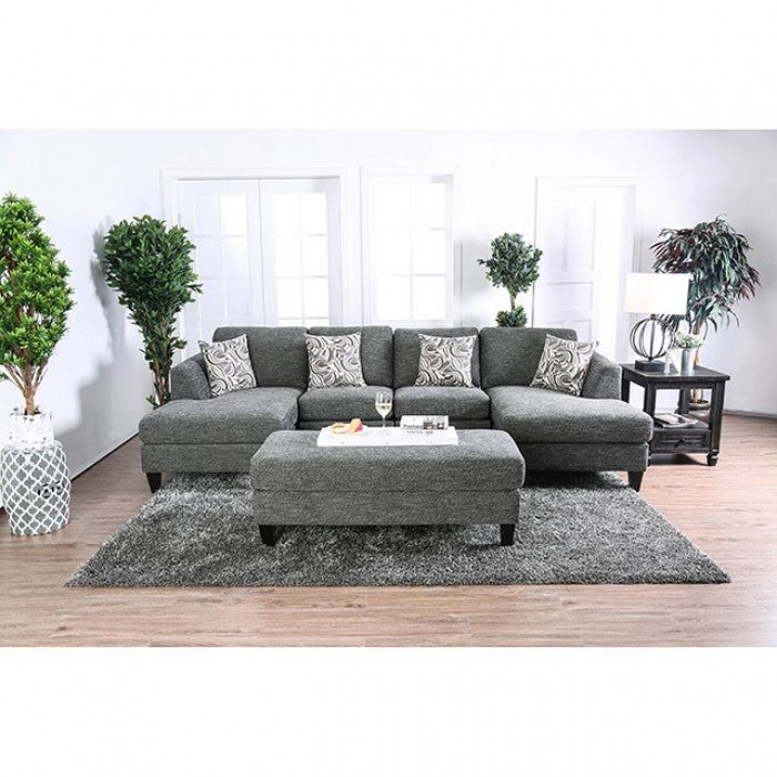 Furniture of America Lisa Transitional Sectional with Ottoman IDF-6363-SEC