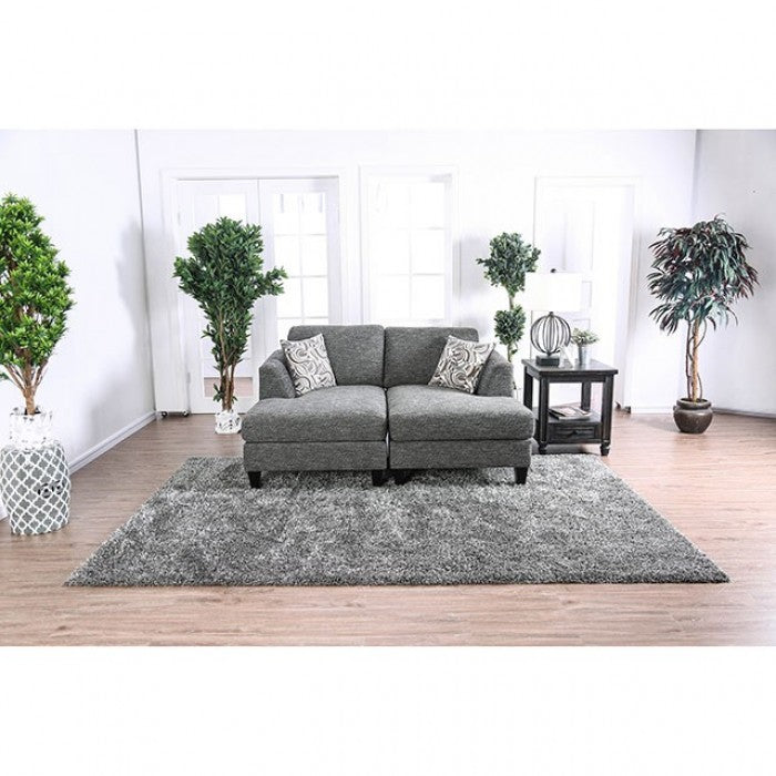 Furniture of America Lisa Transitional Sectional with Ottoman IDF-6363-SEC