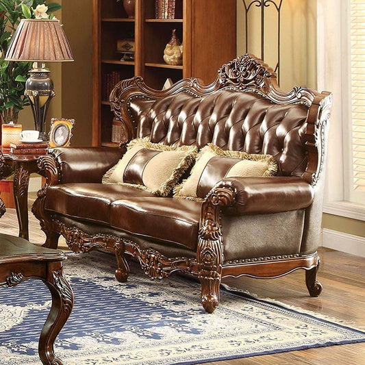 Furniture of America Grenda Traditional Button Tufted Loveseat IDF-6786-LV