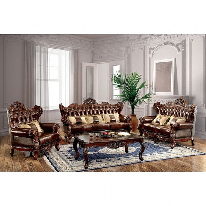 Furniture of America Grenda Traditional Tufted Arm Chair IDF-6786-CH