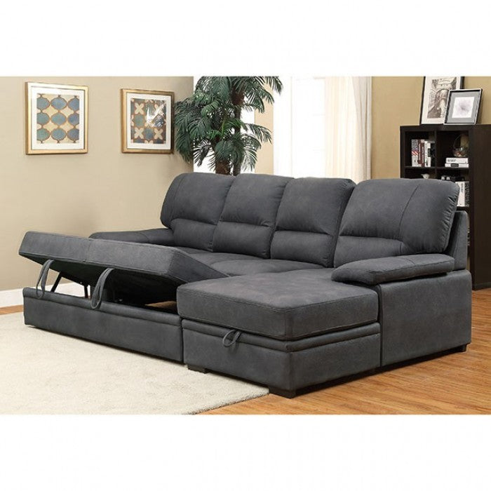 Furniture of America Armstrong Contemporary Sleeper Sectional IDF-6908BK-SEC