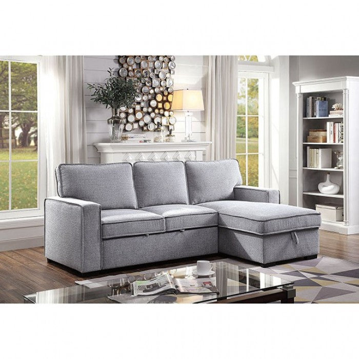 Furniture of America Ine Contemporary L-shape Sectional in Gray IDF-6964-SEC