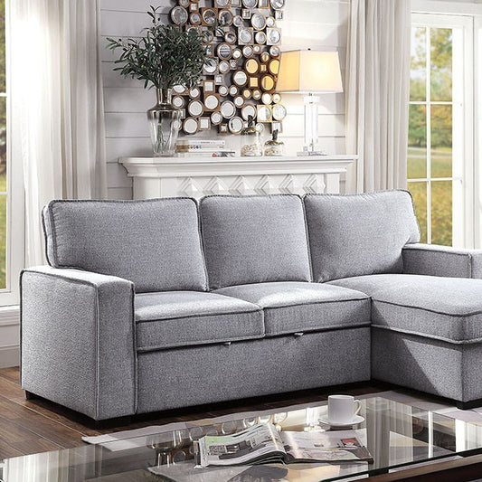 Furniture of America Ine Contemporary L-shape Sectional in Gray IDF-6964-SEC