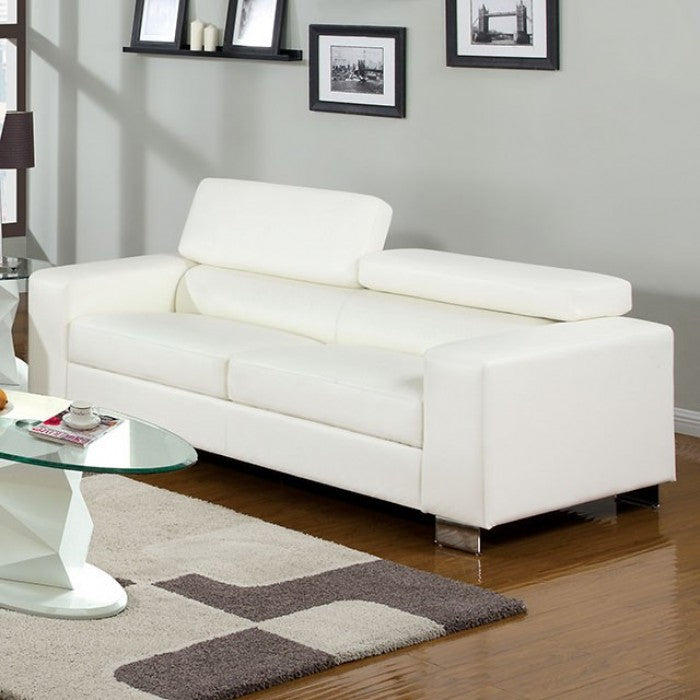 Furniture of America Mirga Contemporary Upholstered Sofa IDF-6336WH-SF