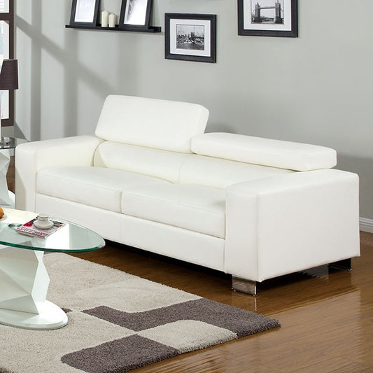 Furniture of America Mirga Contemporary Upholstered Sofa IDF-6336WH-SF