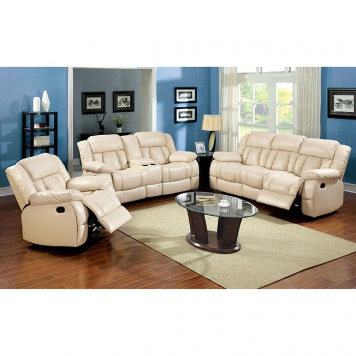 Furniture of America Everly Transitional Reclining Sofa with 2 Recliners IDF-6827SF