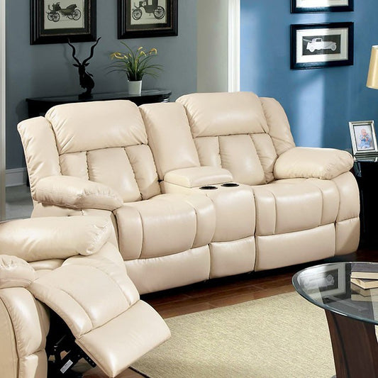 Furniture of America Everly Transitional Upholstered Reclining Loveseat IDF-6827LV