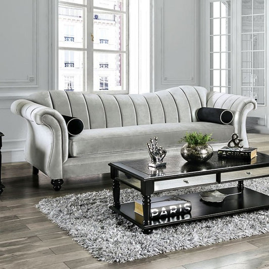 Furniture of America Moritz Transitional Rolled Arm Sofa IDF-2227-SF