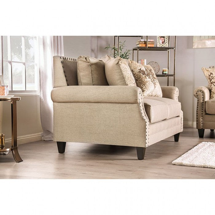 Furniture of America Lakemont Nailhead Trim Loveseat IDF-2676-LV