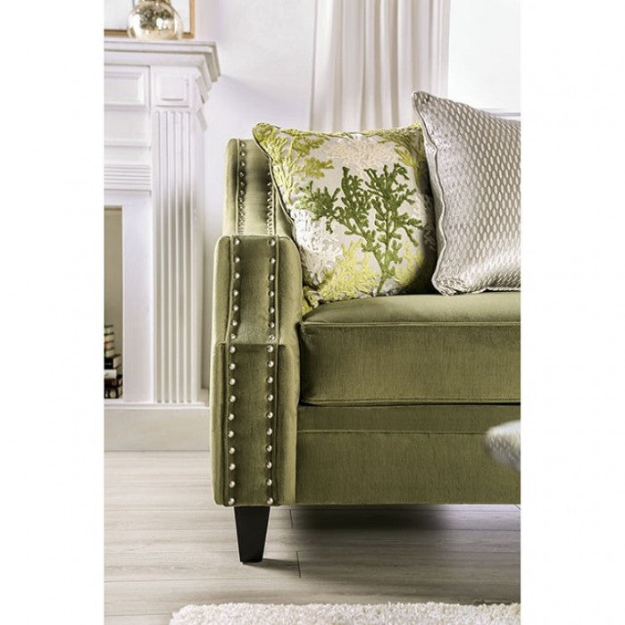 Furniture of America Waterlily Nailhead Trim Loveseat IDF-2684-LV