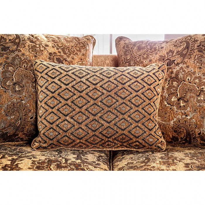 Furniture of America Teffera Traditional Chenille Padded Loveseat IDF-6407-LV