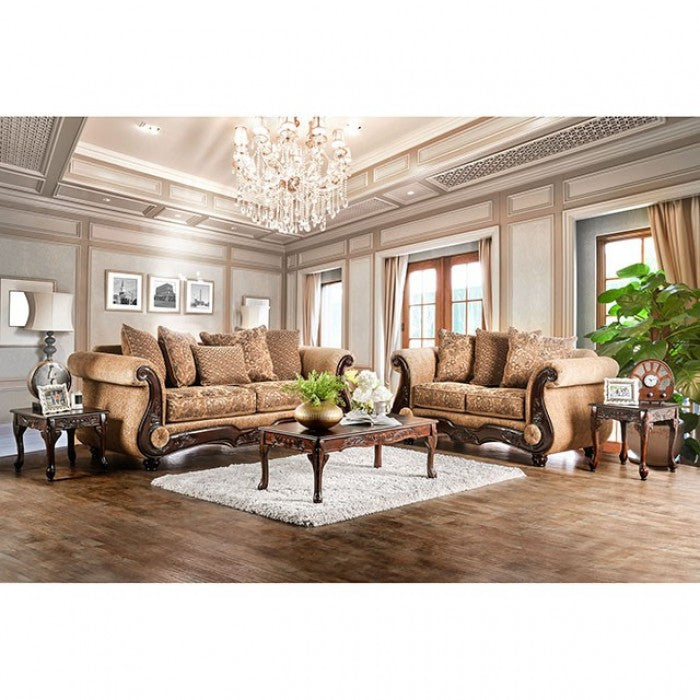 Furniture of America Teffera Traditional Chenille Sofa IDF-6407-SF