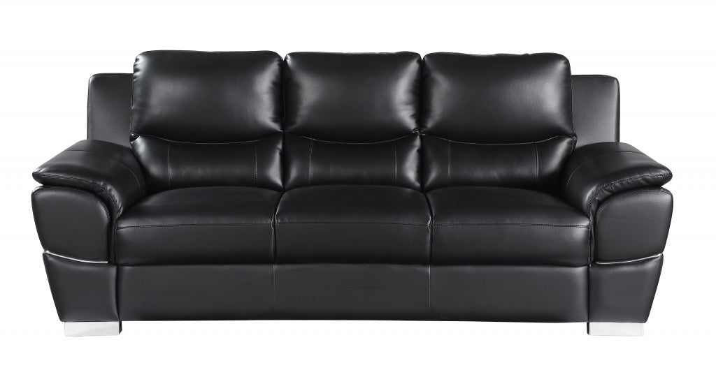 Homeroots 37" Chic Leather Sofa