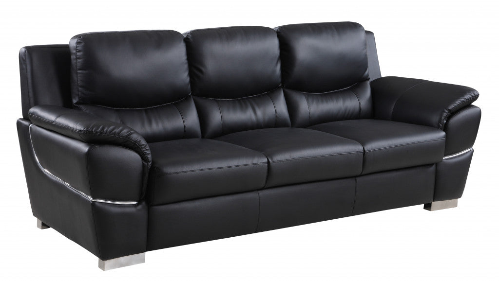 Homeroots 37" Chic Leather Sofa