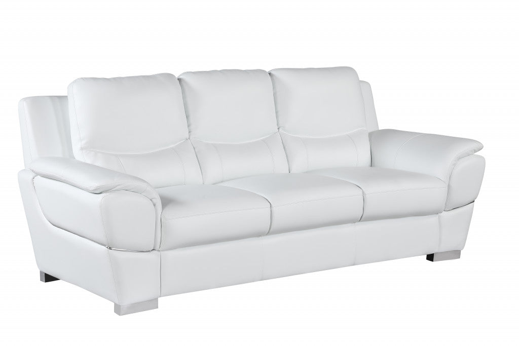 Homeroots 37" Chic Leather Sofa