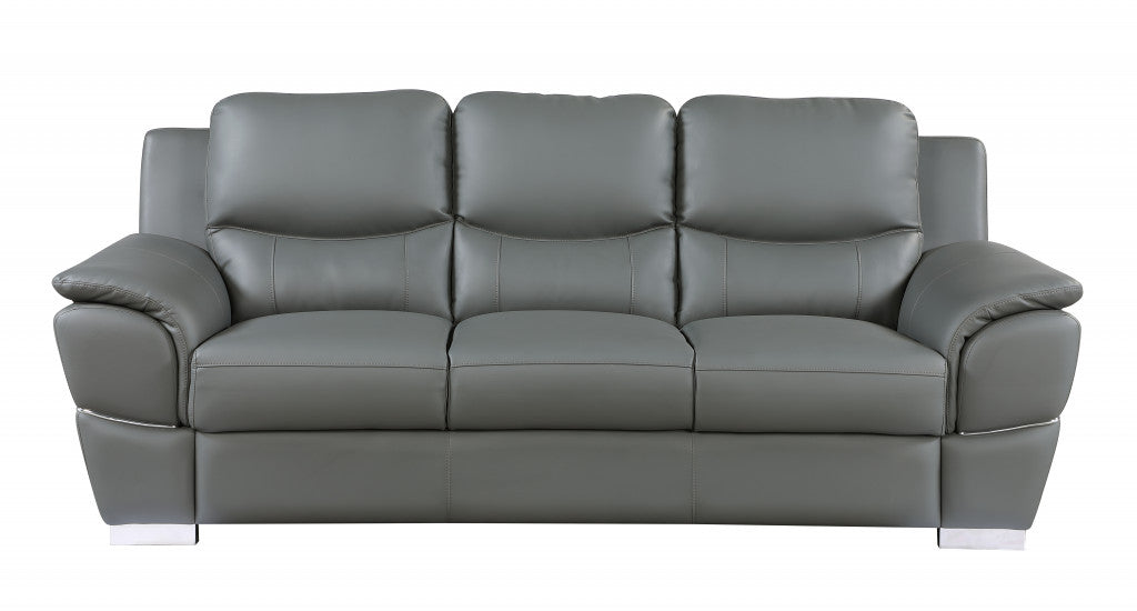 Homeroots 37" Chic Leather Sofa