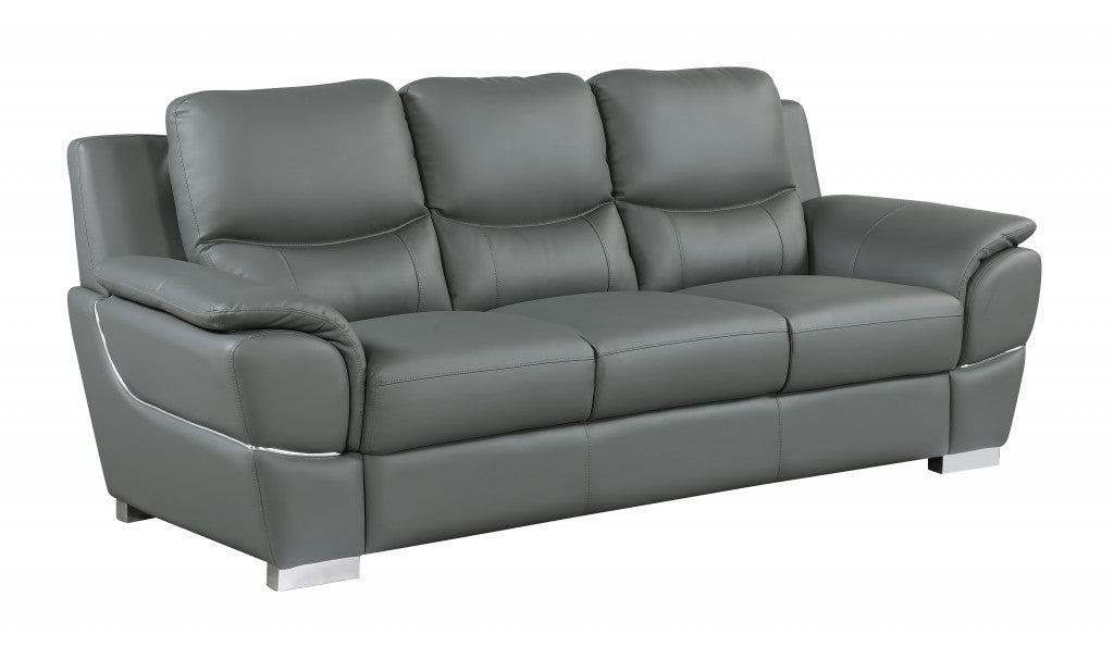 Homeroots 37" Chic Leather Sofa