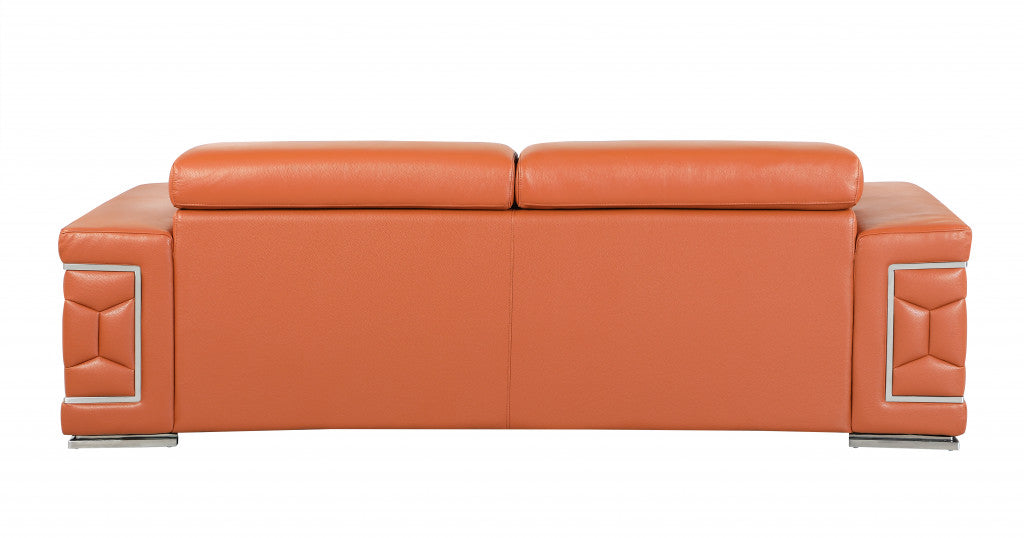 Homeroots 89" Sturdy Leather Sofa