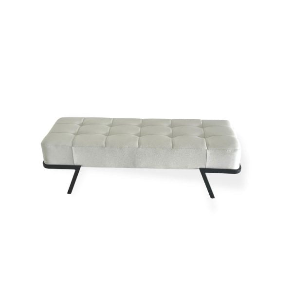 Whiteline Shadi Bench Faux Leather with Black Sanded Coated Steel Legs