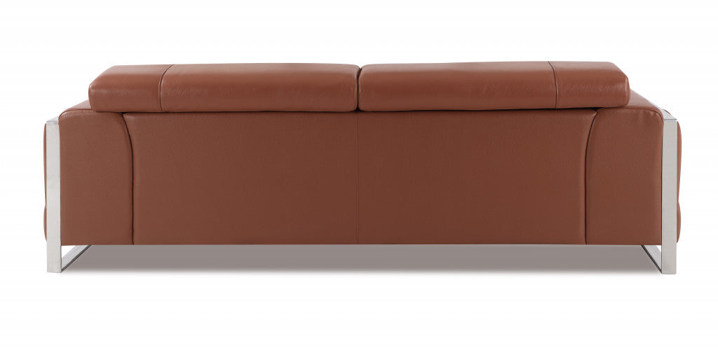 Homeroots 89" Genuine Leather Standard Sofa