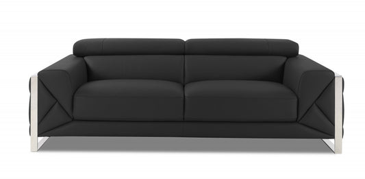 Homeroots 89" Genuine Leather Standard Sofa