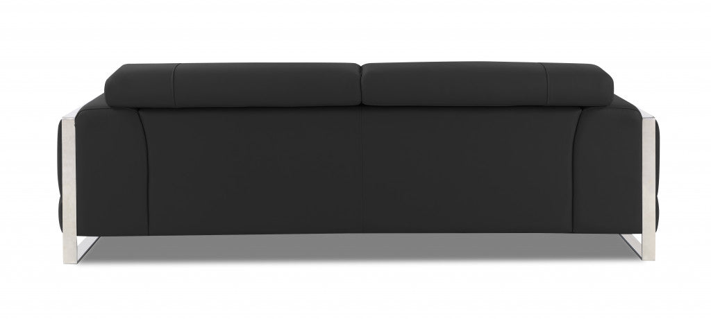 Homeroots 89" Genuine Leather Standard Sofa