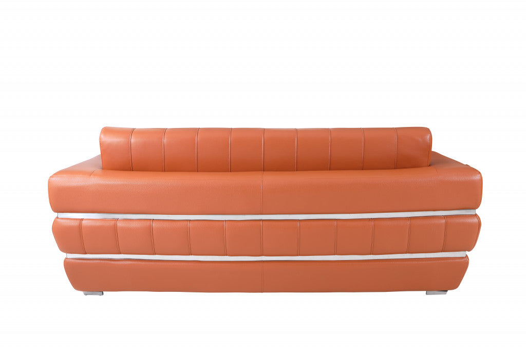 Homeroots 89" Genuine Leather Standard Sofa