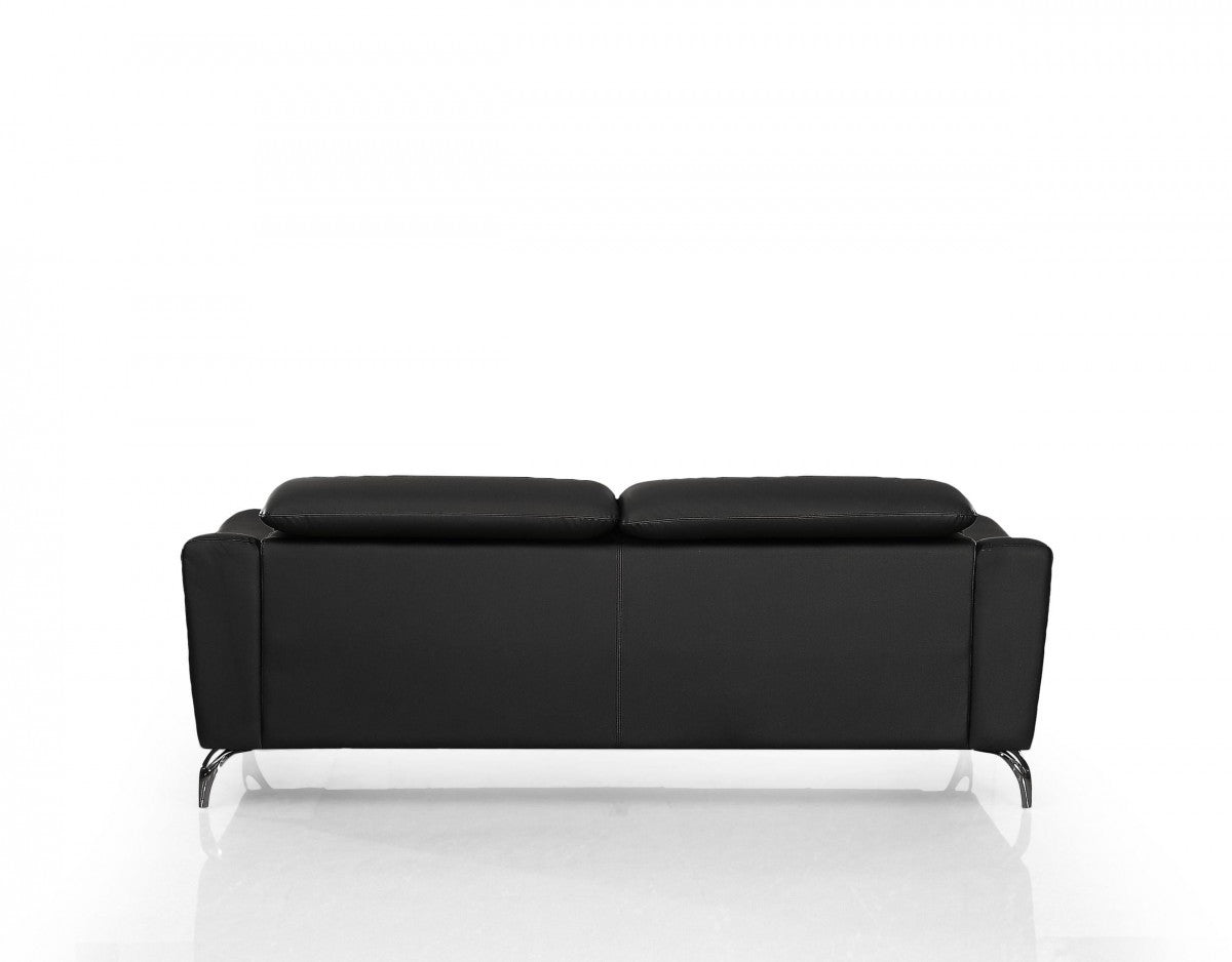 Homeroots Urban 80" Leather Adjustable Headrest Sofa