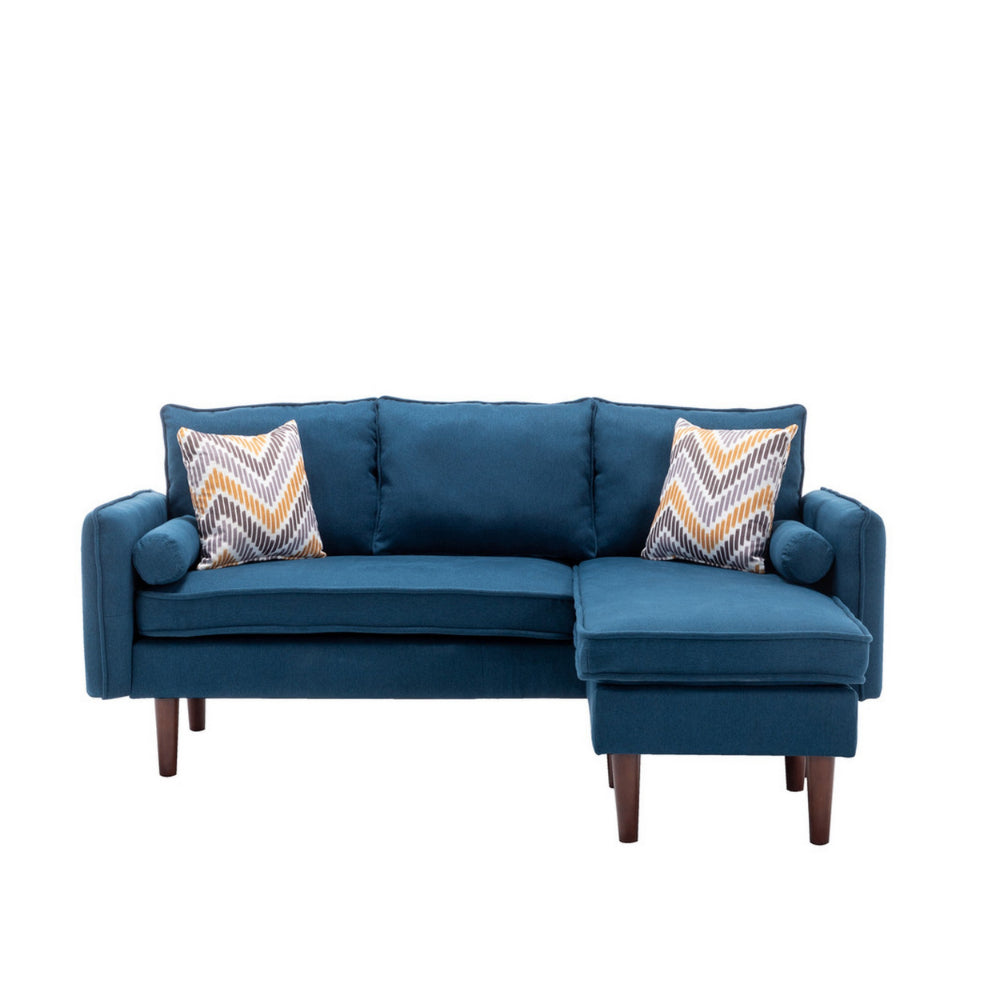 Benzara Ranon 70 Inch Sectional Chaise Sofa, Pillows, USB Ports, Side Pockets