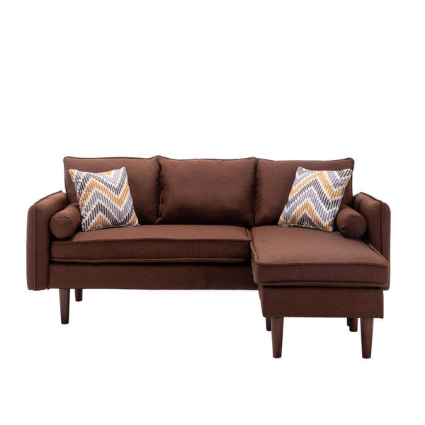 Benzara Ranon 70 Inch Sectional Chaise Sofa, Pillows, USB Ports, Side Pockets